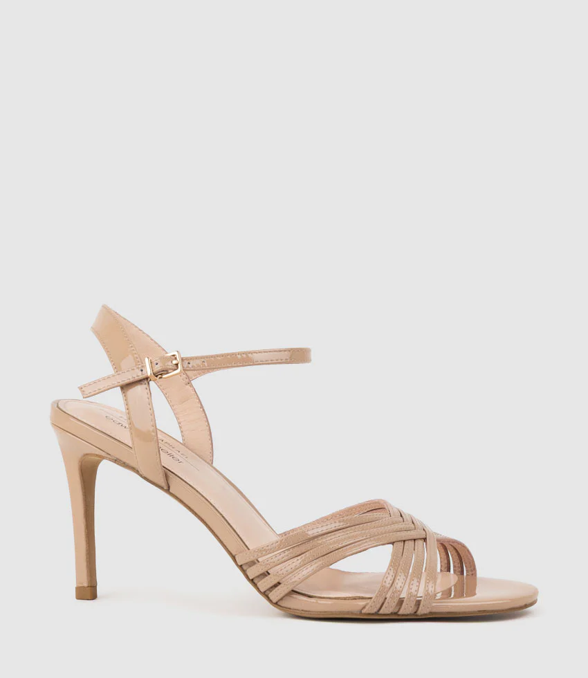 SONAS85 Strappy Sandal in Nude Patent - Image 2