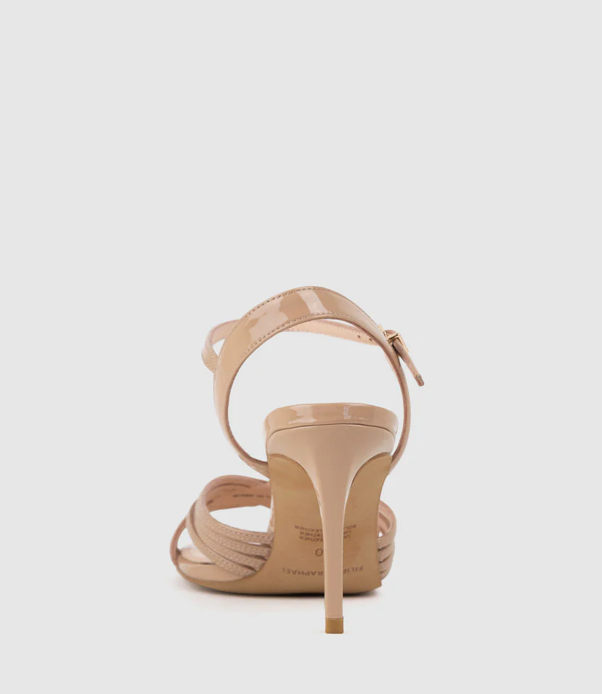 SONAS85 Strappy Sandal in Nude Patent - Image 3