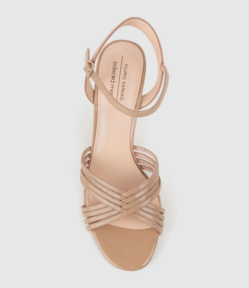 SONAS85 Strappy Sandal in Nude Patent - Image 4