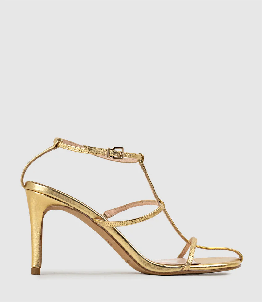 SONATA80 Fine Strap Sandal in Aged Gold