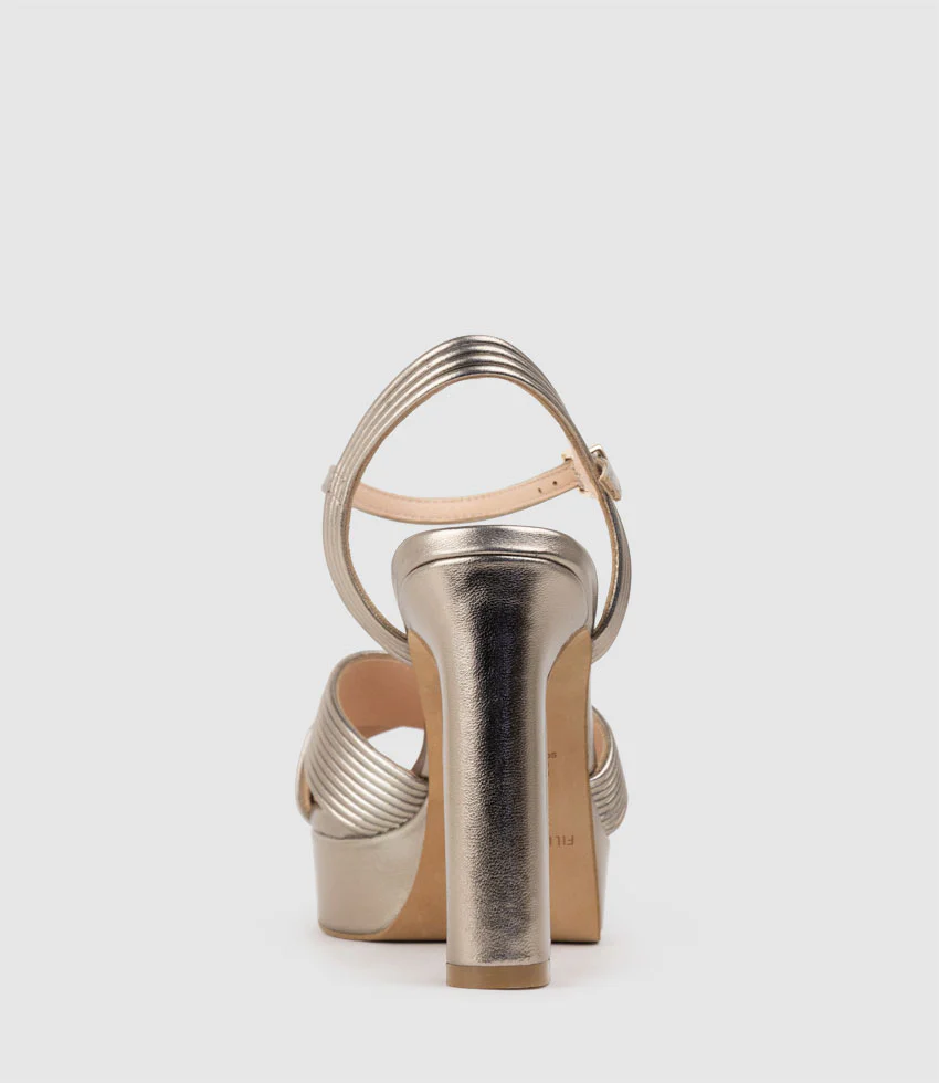 SORROW110 Tubed Crossover Platform Sandal in Pewter - Image 4