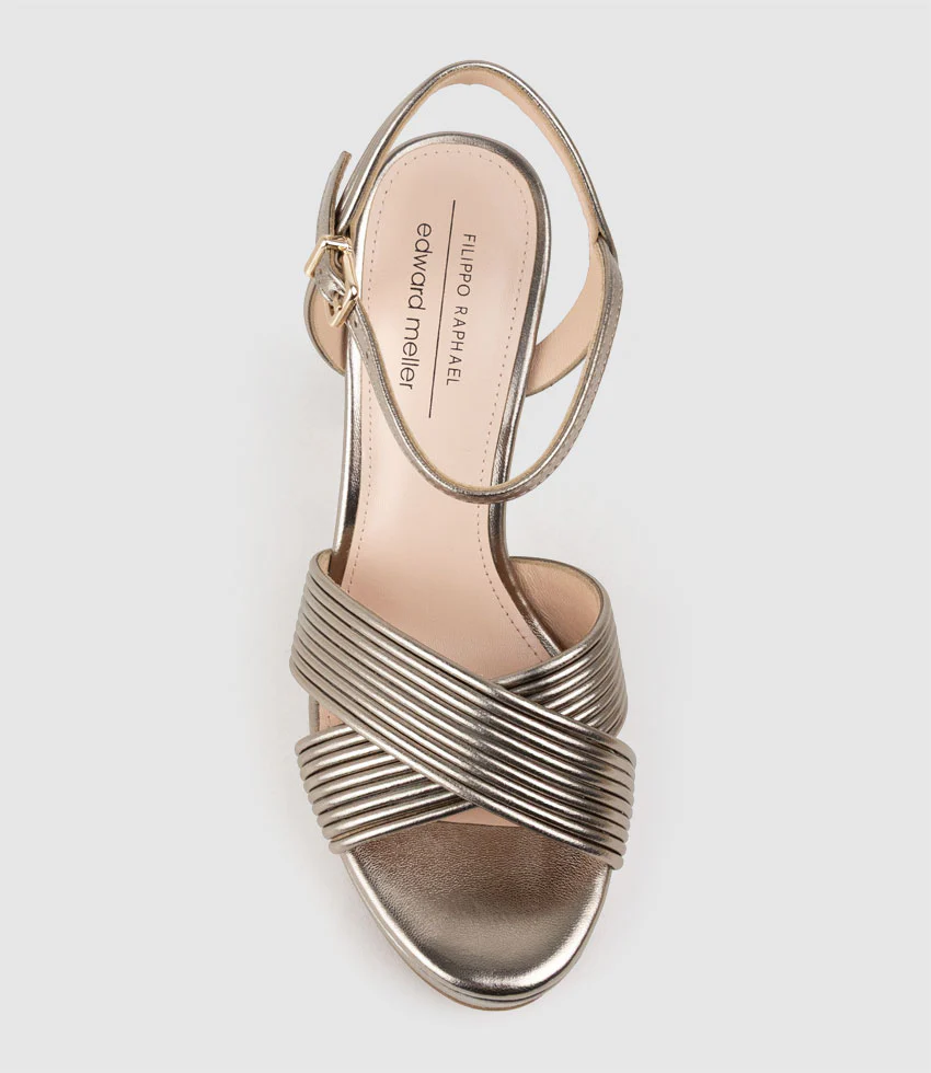 SORROW110 Tubed Crossover Platform Sandal in Pewter - Image 5