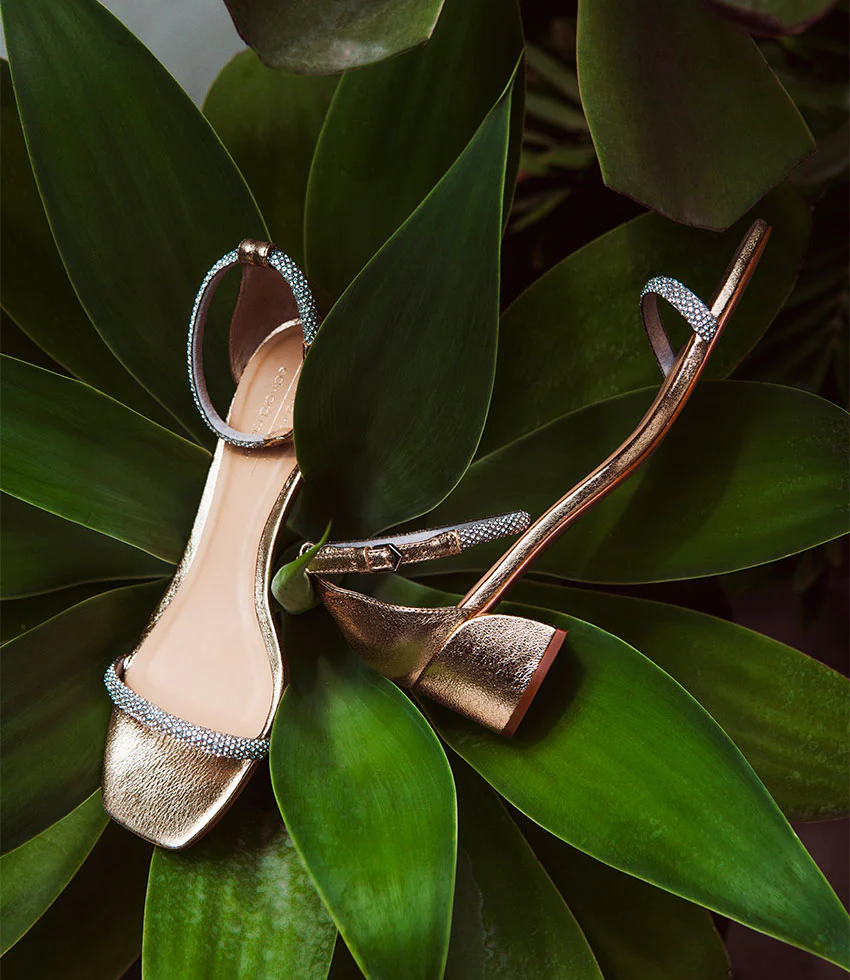 STELLAR50 Crystal Strappy Sandal in Gold - Image 2