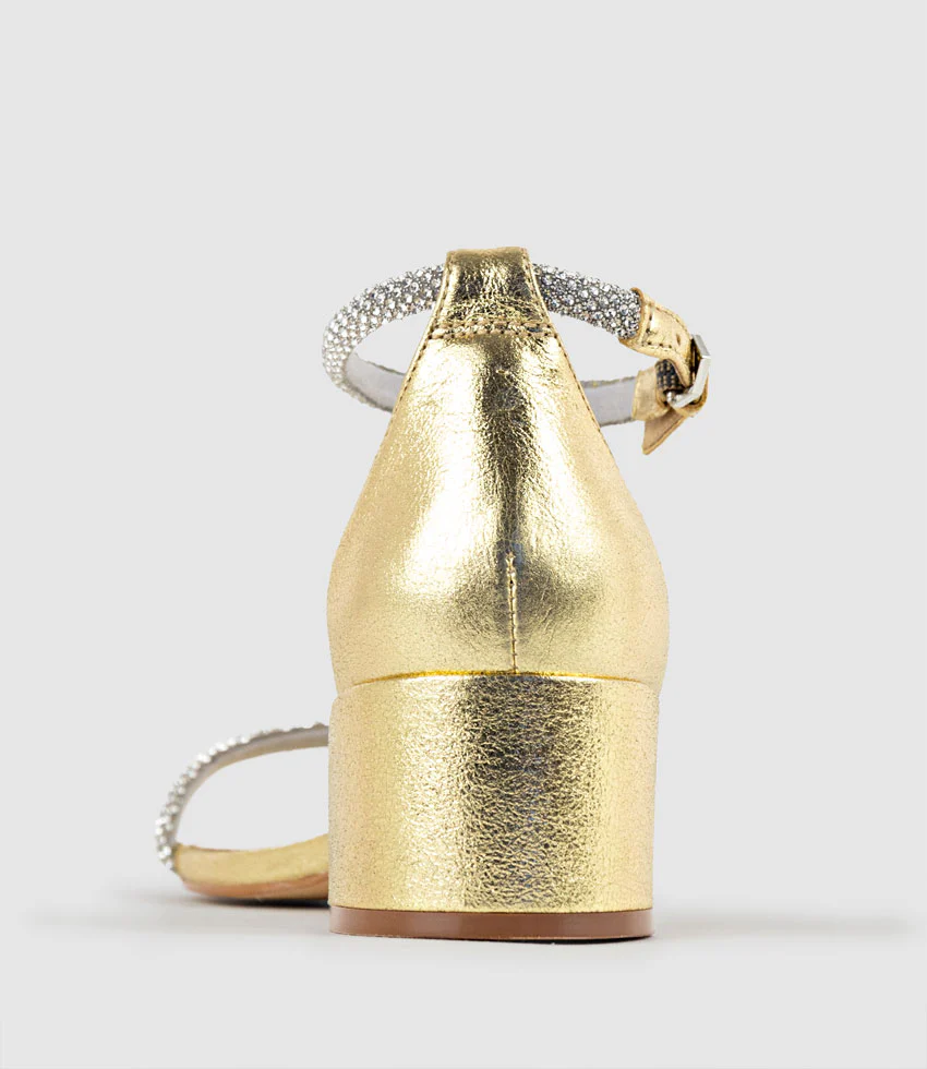 STELLAR50 Crystal Strappy Sandal in Gold - Image 5