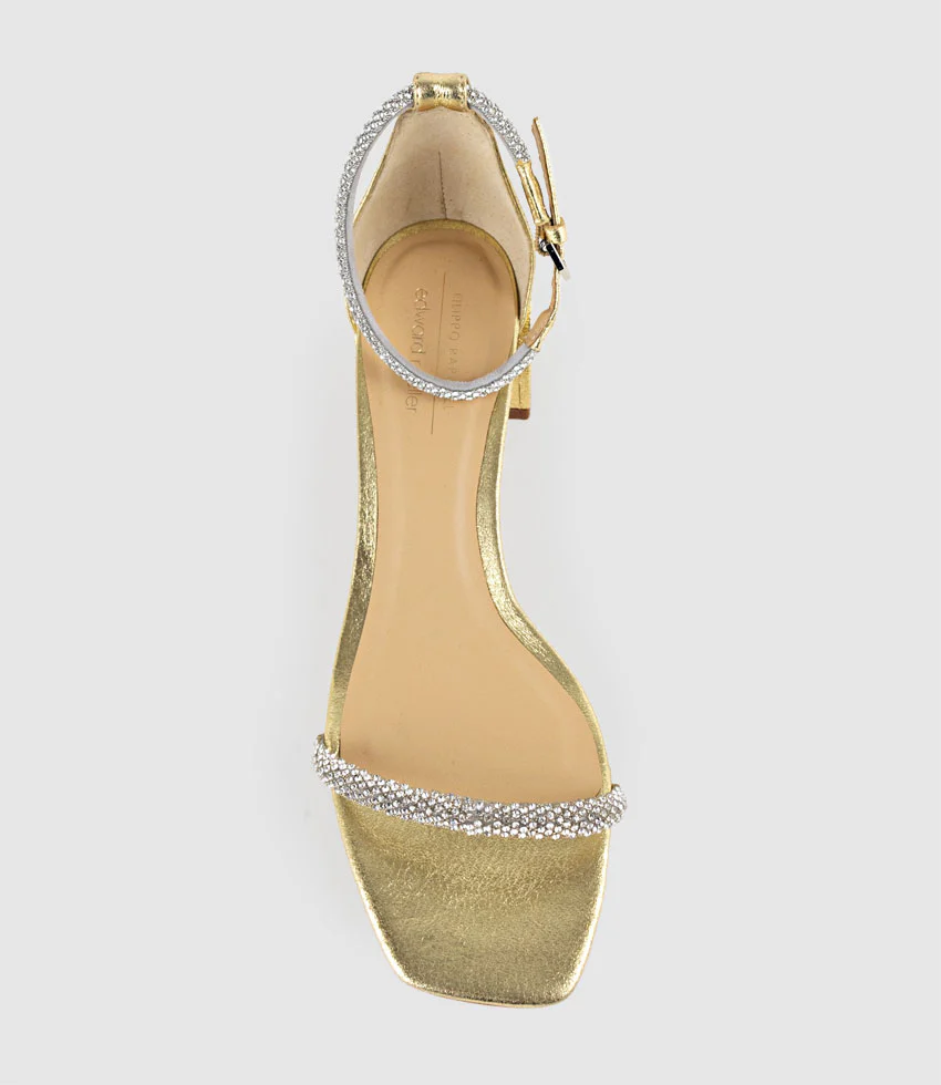 STELLAR50 Crystal Strappy Sandal in Gold - Image 6
