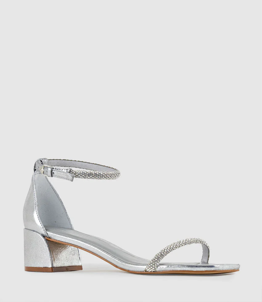 STELLAR50 Crystal Strappy Sandal in Silver - Image 3