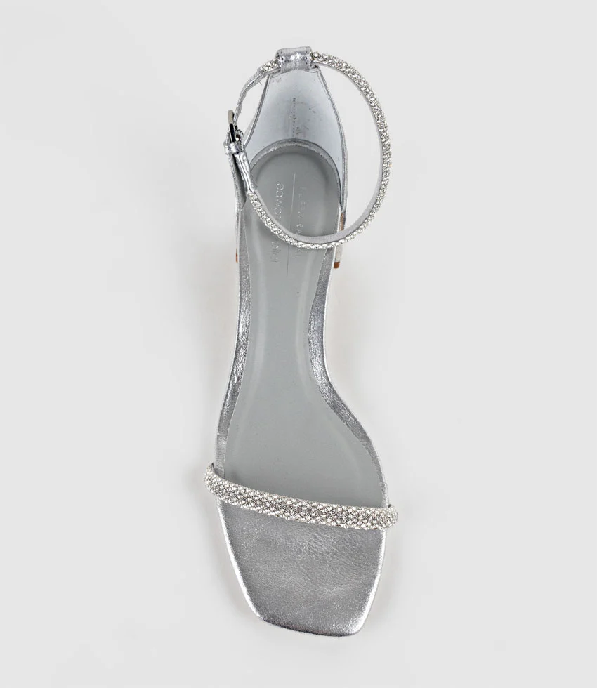 STELLAR50 Crystal Strappy Sandal in Silver - Image 5