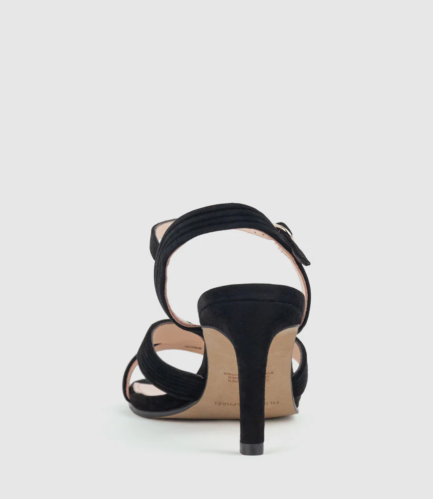 SULIN75 Tubed V Front Sandal in Black Suede - Image 3