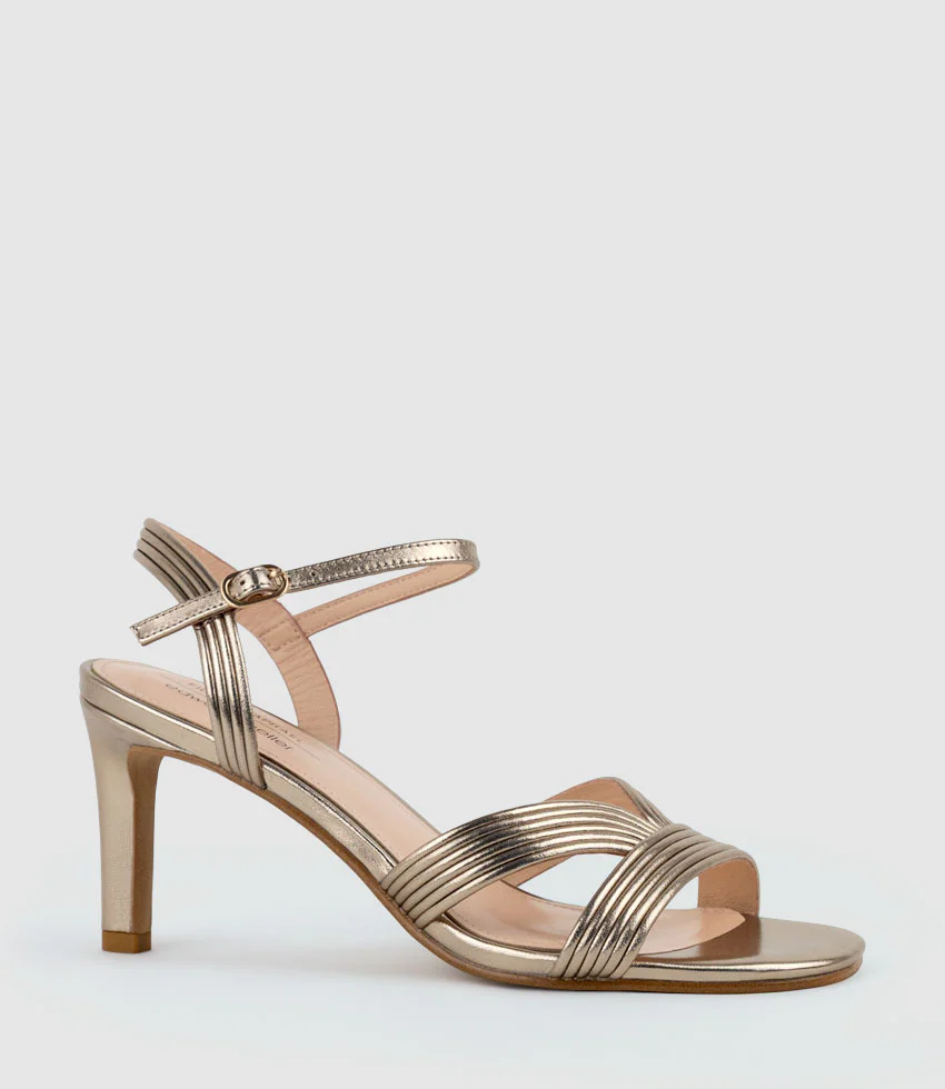 SULIN75 Tubed V Front Sandal in Rosegold - Image 3