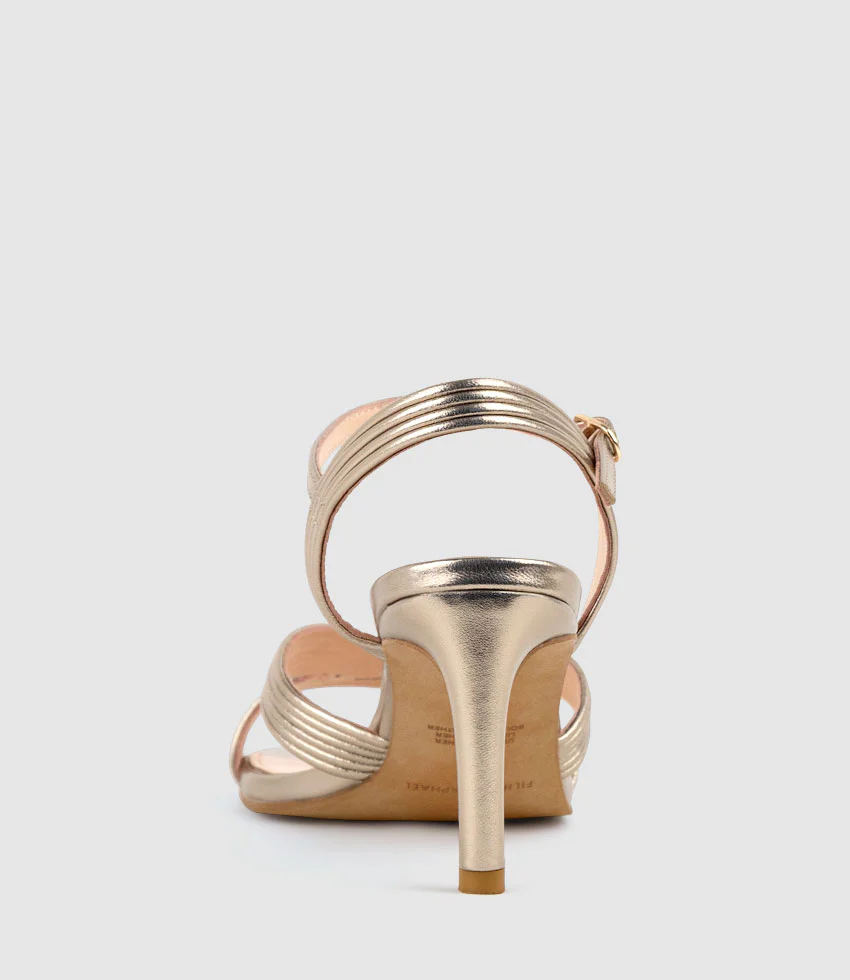 SULIN75 Tubed V Front Sandal in Rosegold - Image 4