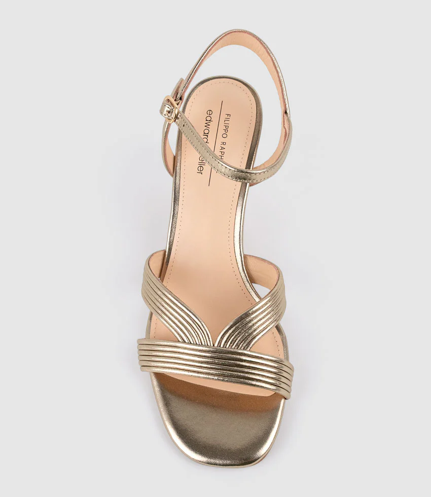 SULIN75 Tubed V Front Sandal in Rosegold - Image 5