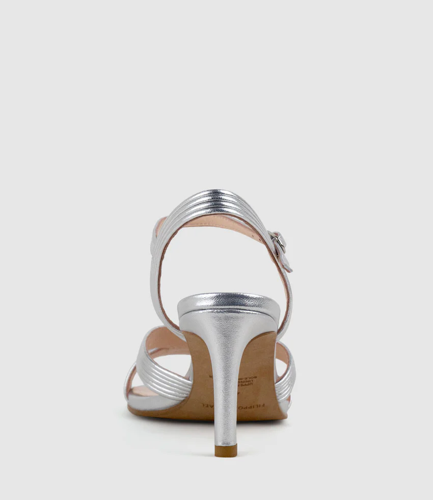 SULIN75 Tubed V Front Sandal in Silver - Image 5