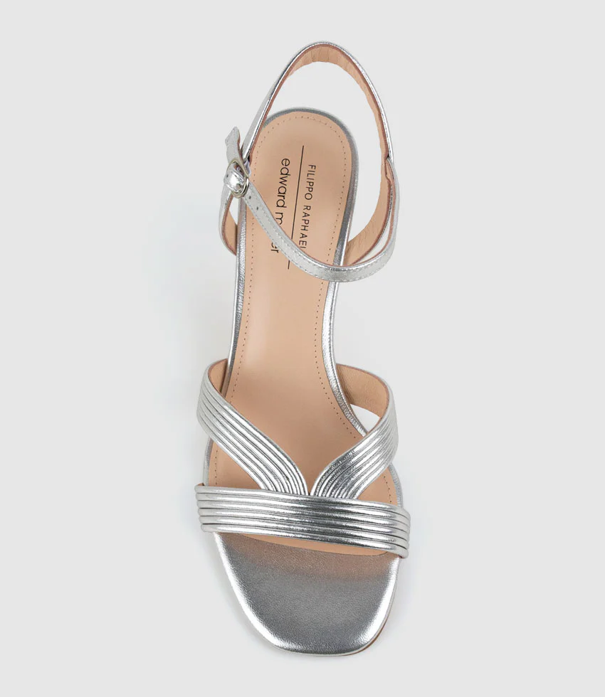 SULIN75 Tubed V Front Sandal in Silver - Image 6