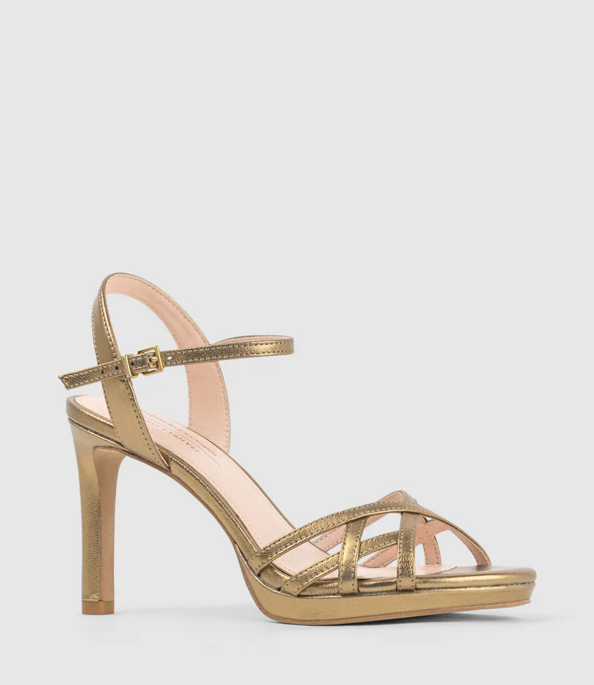SWIFT90 Lattice Front Platform Sandal in Brass - Image 2
