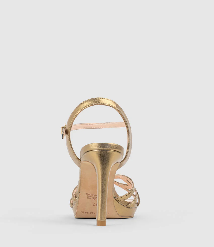 SWIFT90 Lattice Front Platform Sandal in Brass - Image 3