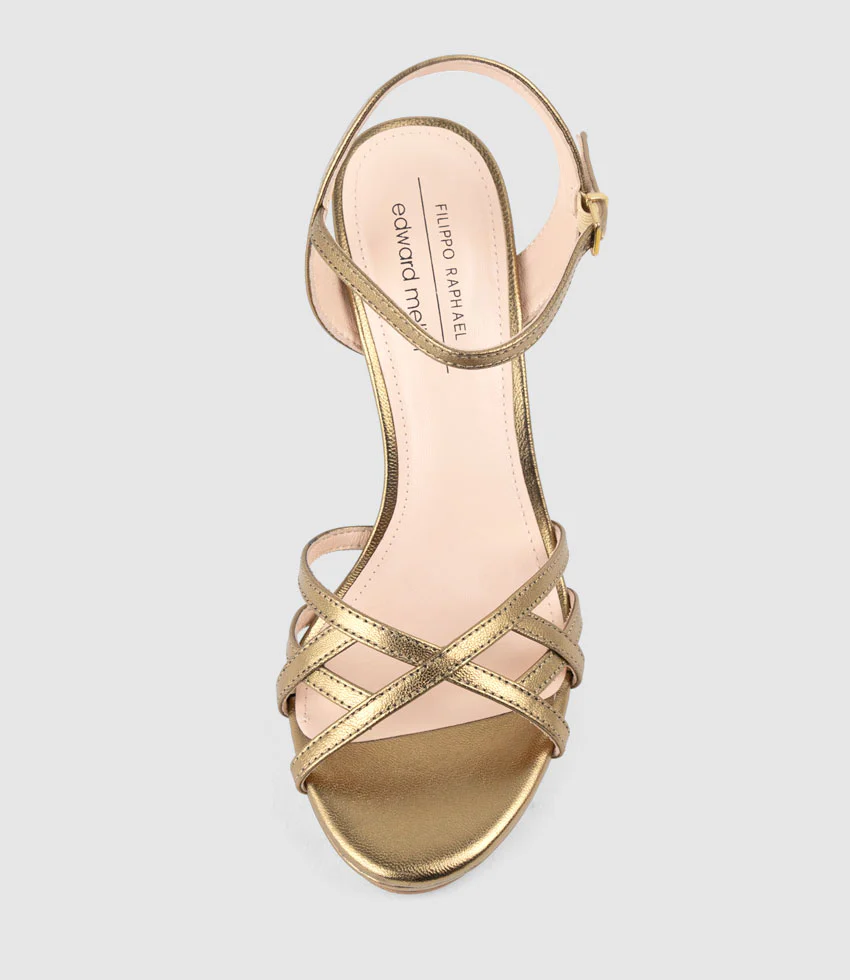 SWIFT90 Lattice Front Platform Sandal in Brass - Image 4