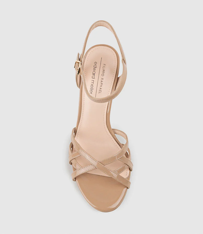 SWIFT90 Lattice Front Platform Sandal in Nude Patent - Image 5