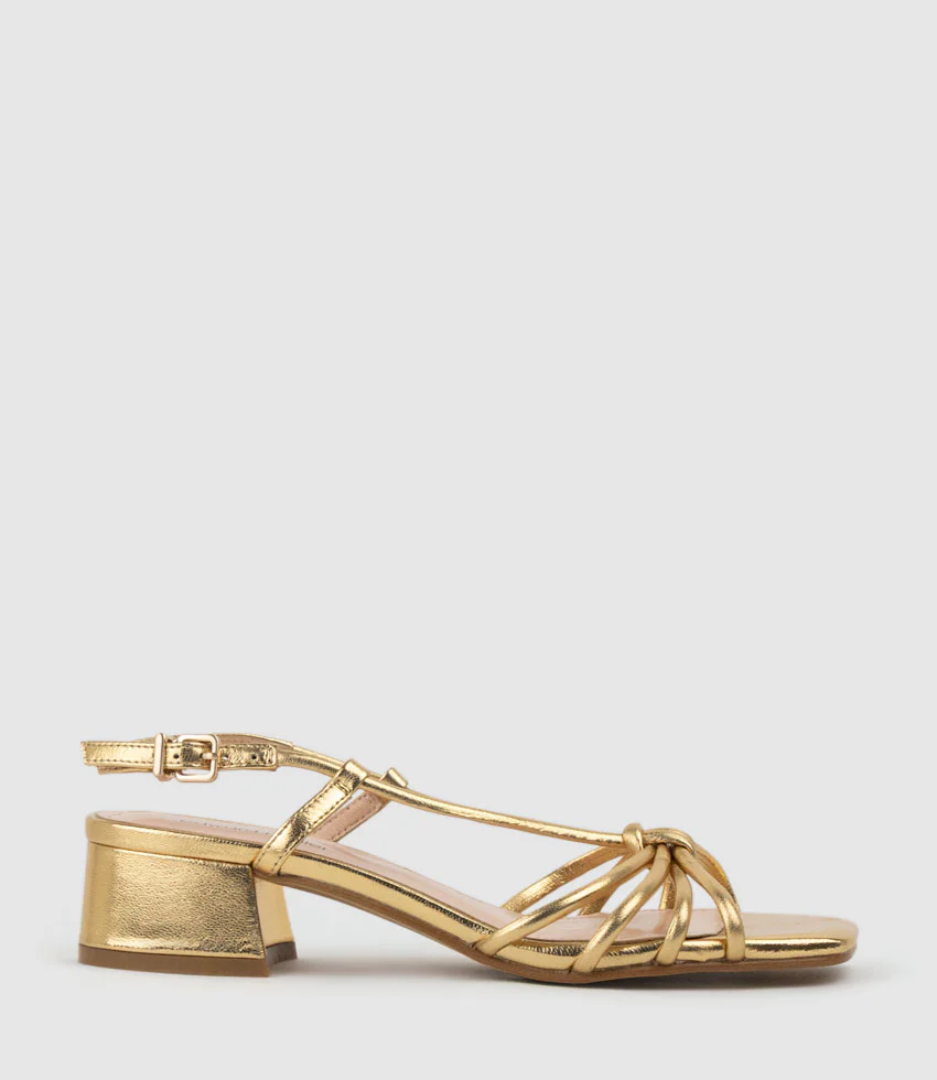 SYAN35 Tubed Knot Sandal in Aged Gold