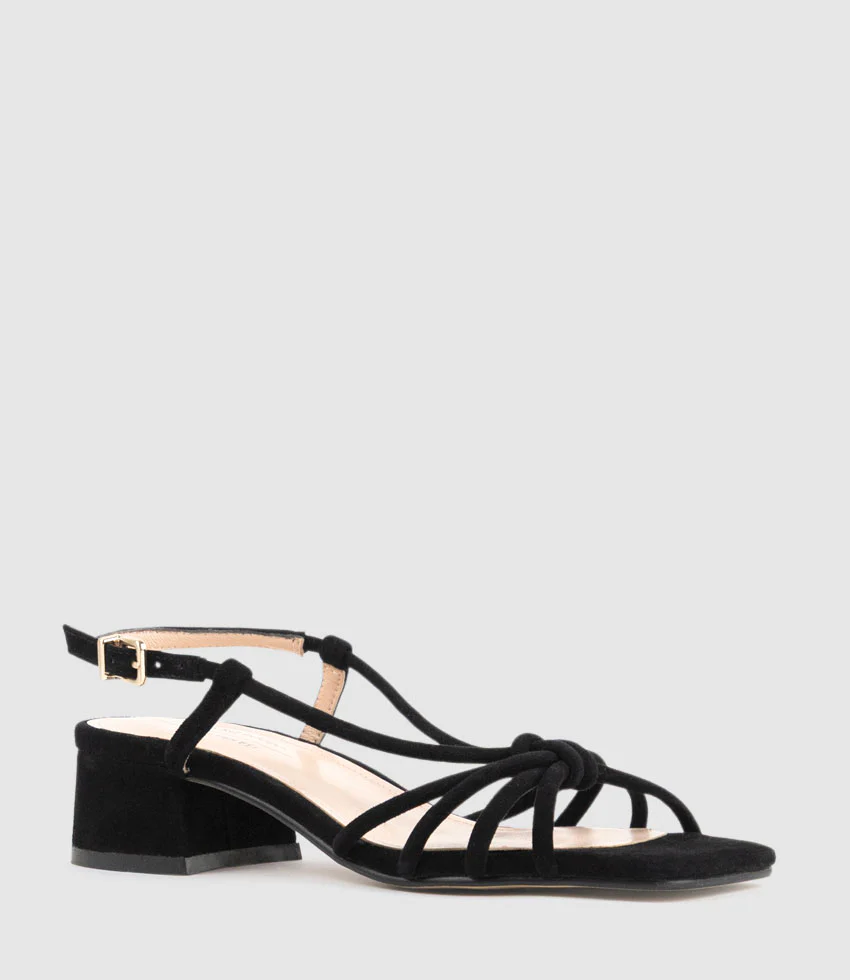 SYAN35 Tubed Knot Sandal in Black Suede - Image 2