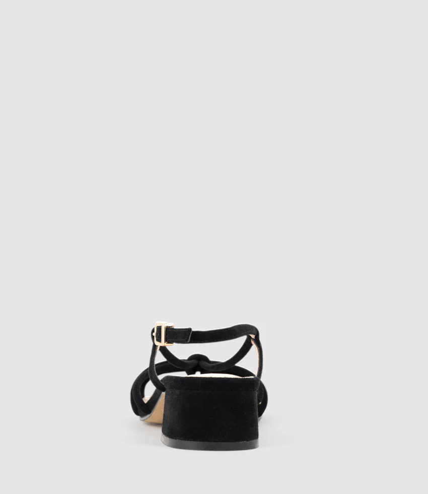 SYAN35 Tubed Knot Sandal in Black Suede - Image 3