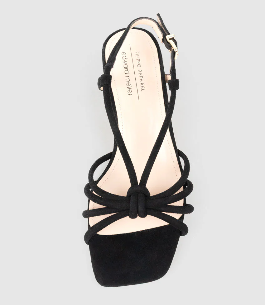 SYAN35 Tubed Knot Sandal in Black Suede - Image 4