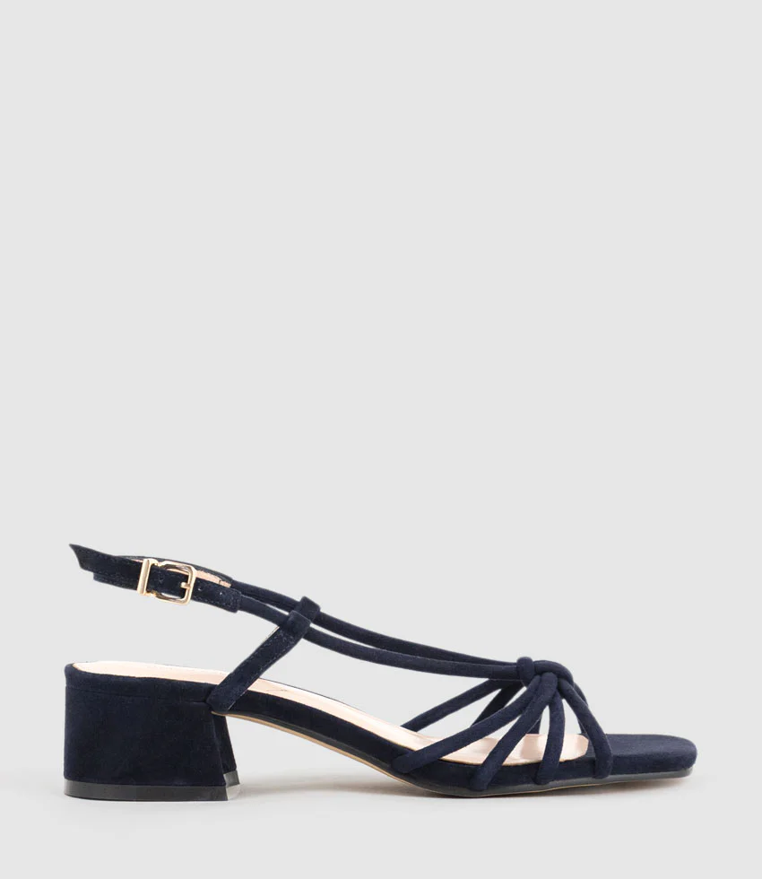 SYAN35 Tubed Knot Sandal in Navy Suede