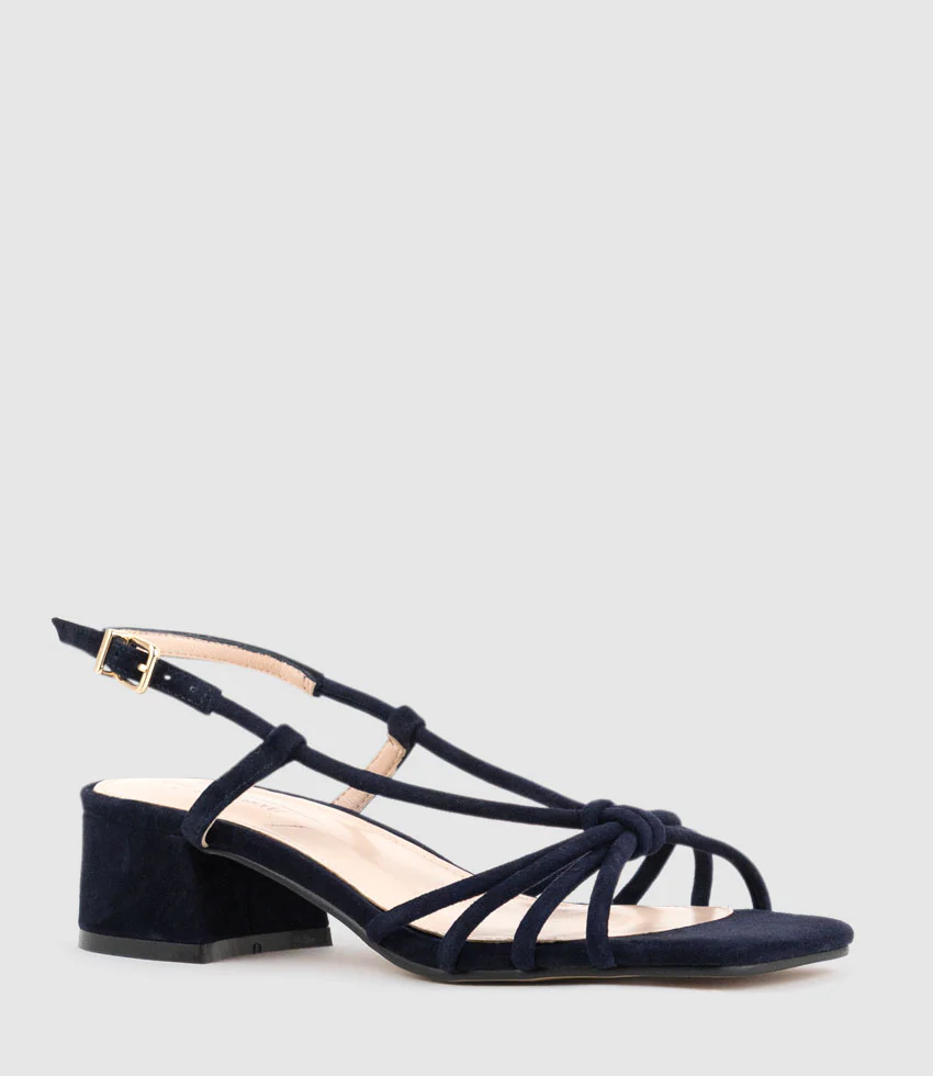 SYAN35 Tubed Knot Sandal in Navy Suede - Image 2