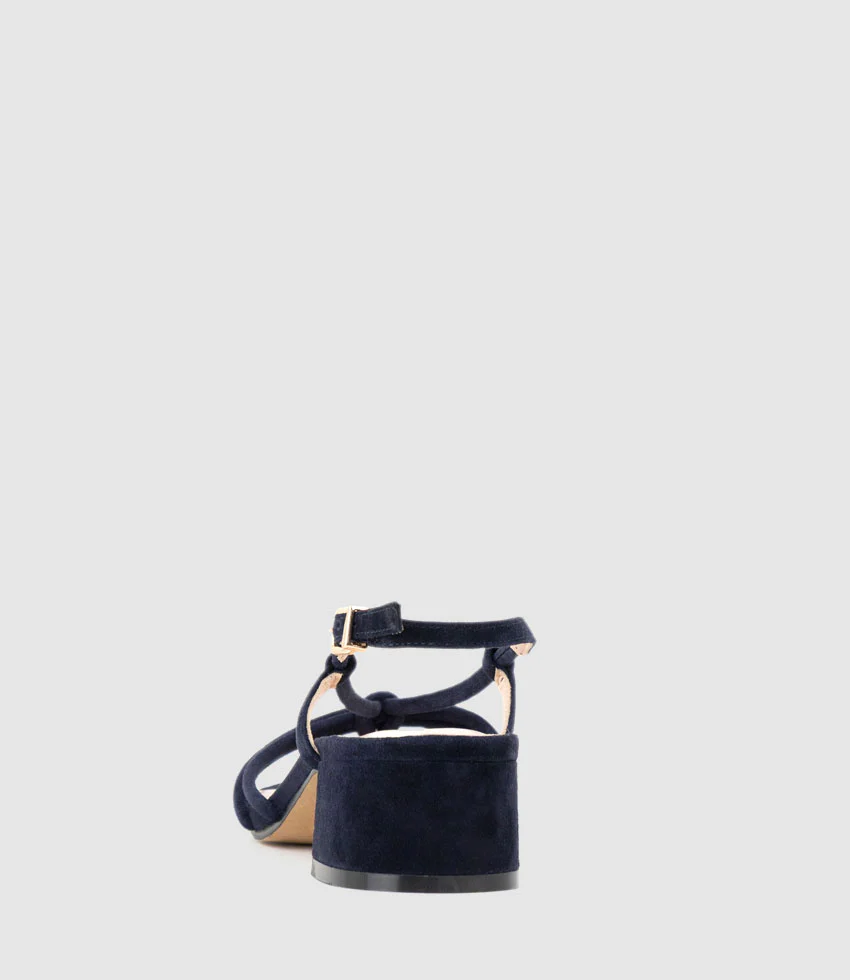 SYAN35 Tubed Knot Sandal in Navy Suede - Image 3