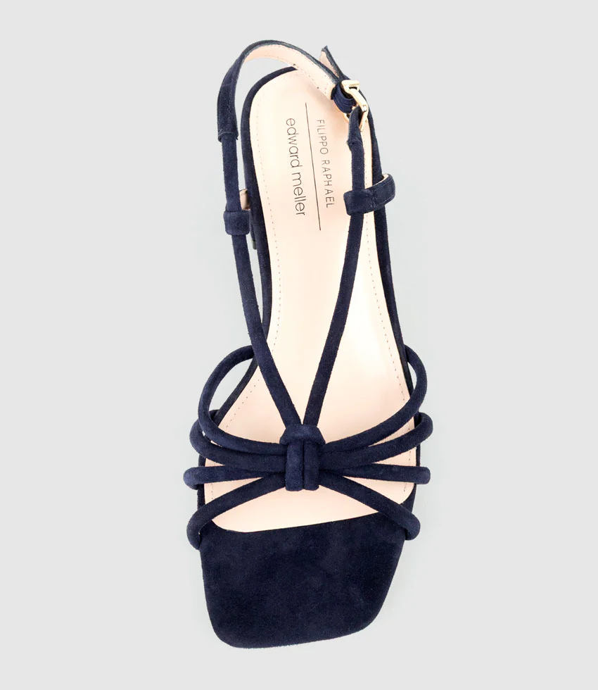 SYAN35 Tubed Knot Sandal in Navy Suede - Image 4