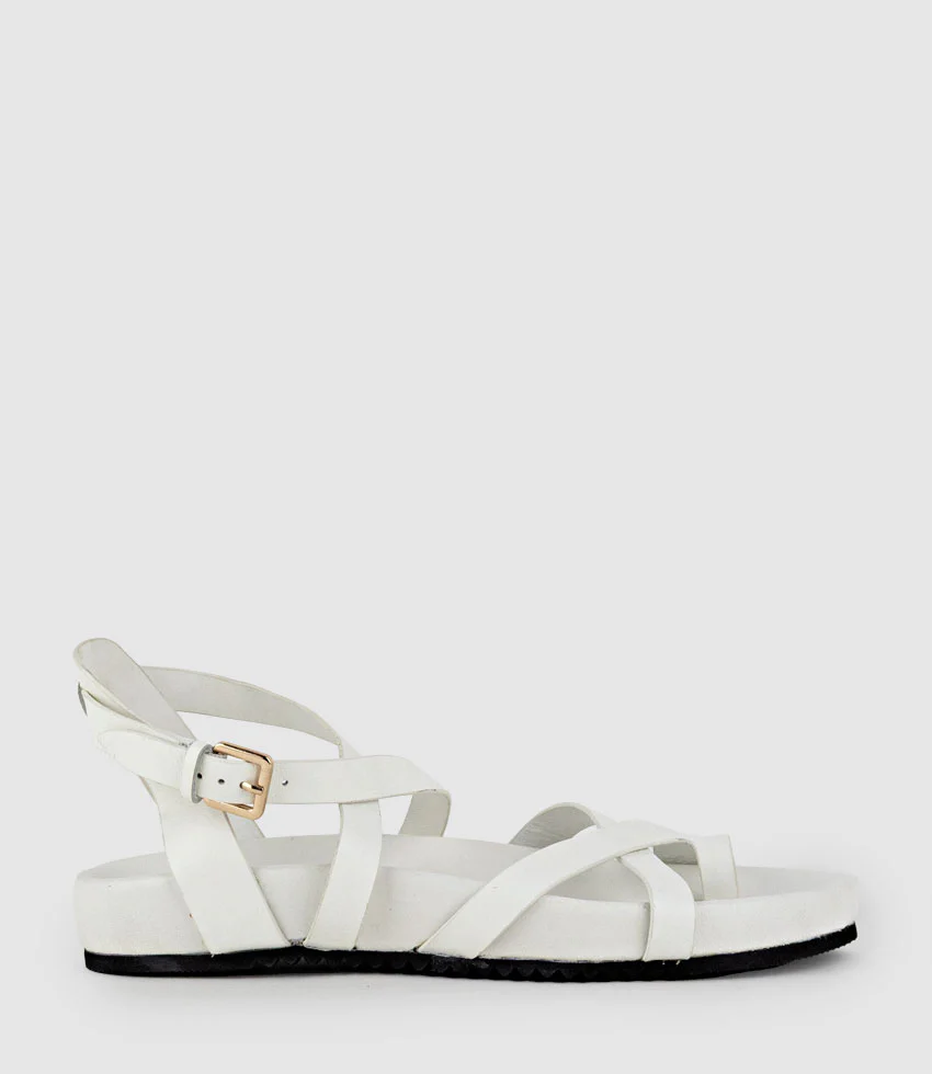 SYM Strappy Sandal on Footbed in White