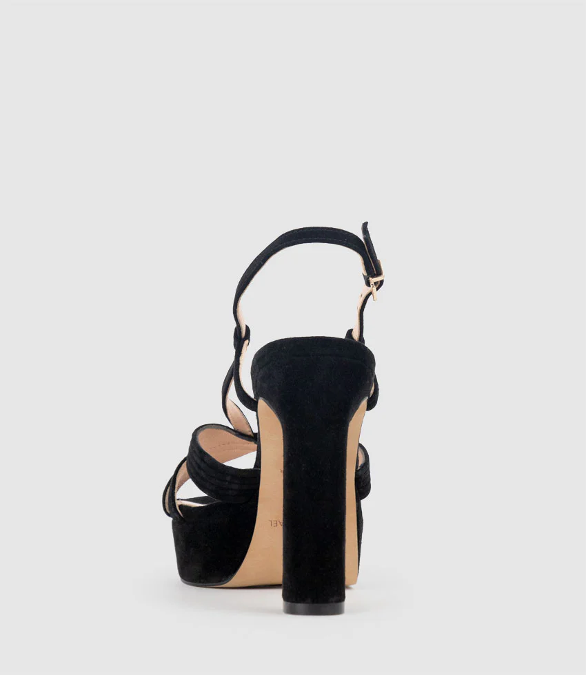 SYRO110 V Strap Platform Sandal in Black Suede - Image 4