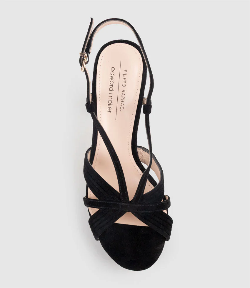 SYRO110 V Strap Platform Sandal in Black Suede - Image 5