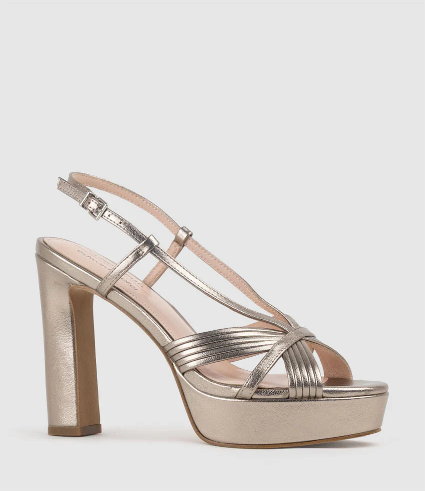 SYRO110 V Strap Platform Sandal in Pewter - Image 2