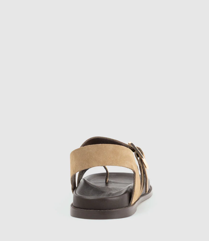TALE Asymmetrical Thong on Unit in Brown Suede - Image 3