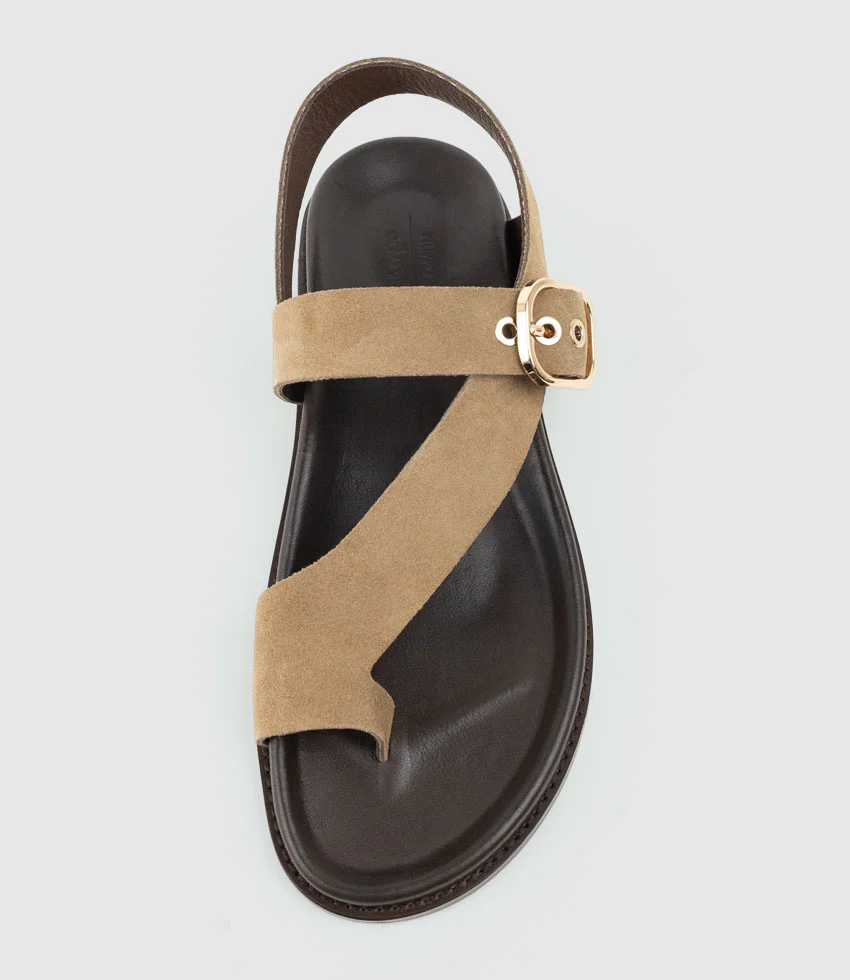 TALE Asymmetrical Thong on Unit in Brown Suede - Image 4