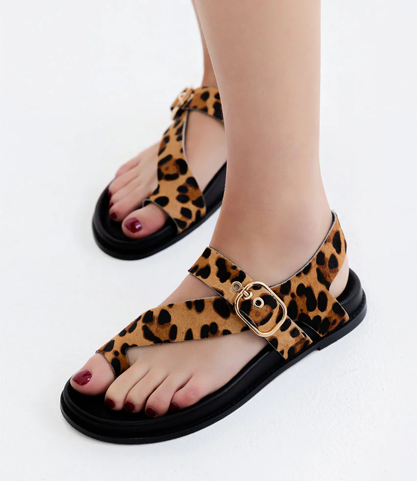 TALE Asymmetrical Thong on Unit in Leopard Pony Hair - Image 4