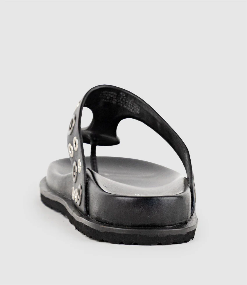 TALIAN Thong with Eyelets in Black - Image 4
