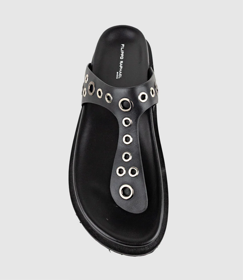TALIAN Thong with Eyelets in Black - Image 5