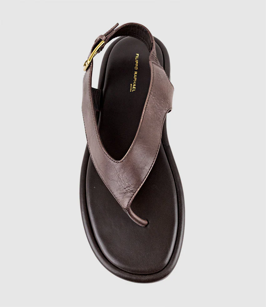 TIOLA Thong Slide on Unit with Buckle in Brown - Image 5