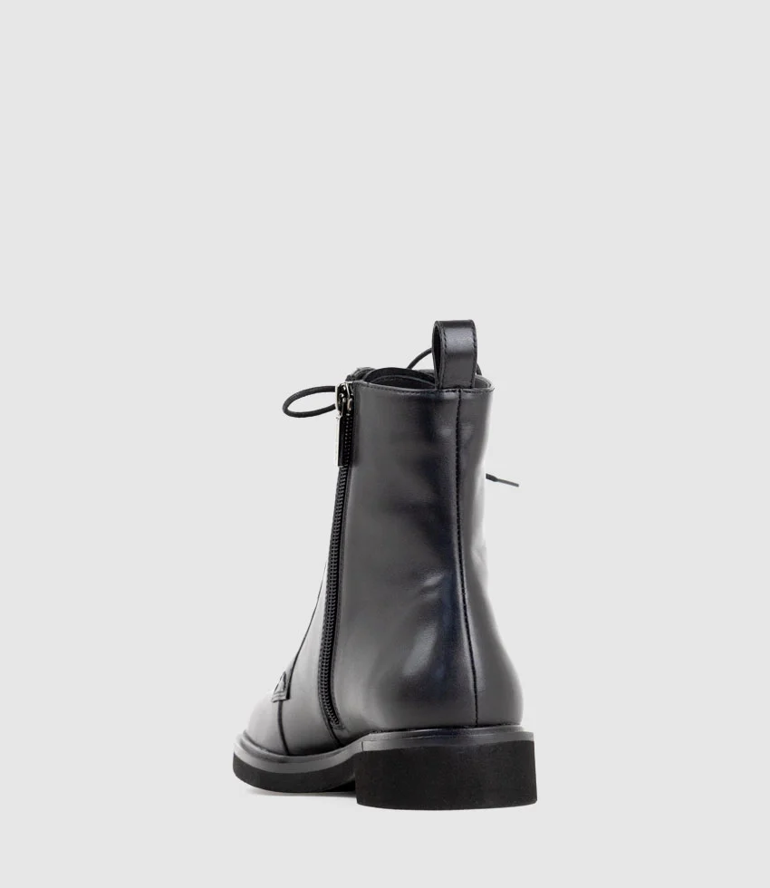 UMPIRE Lace Up Ankle Boot in Black Calf - Image 4