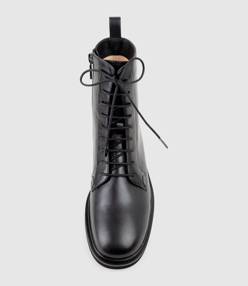 UMPIRE Lace Up Ankle Boot in Black Calf - Image 5