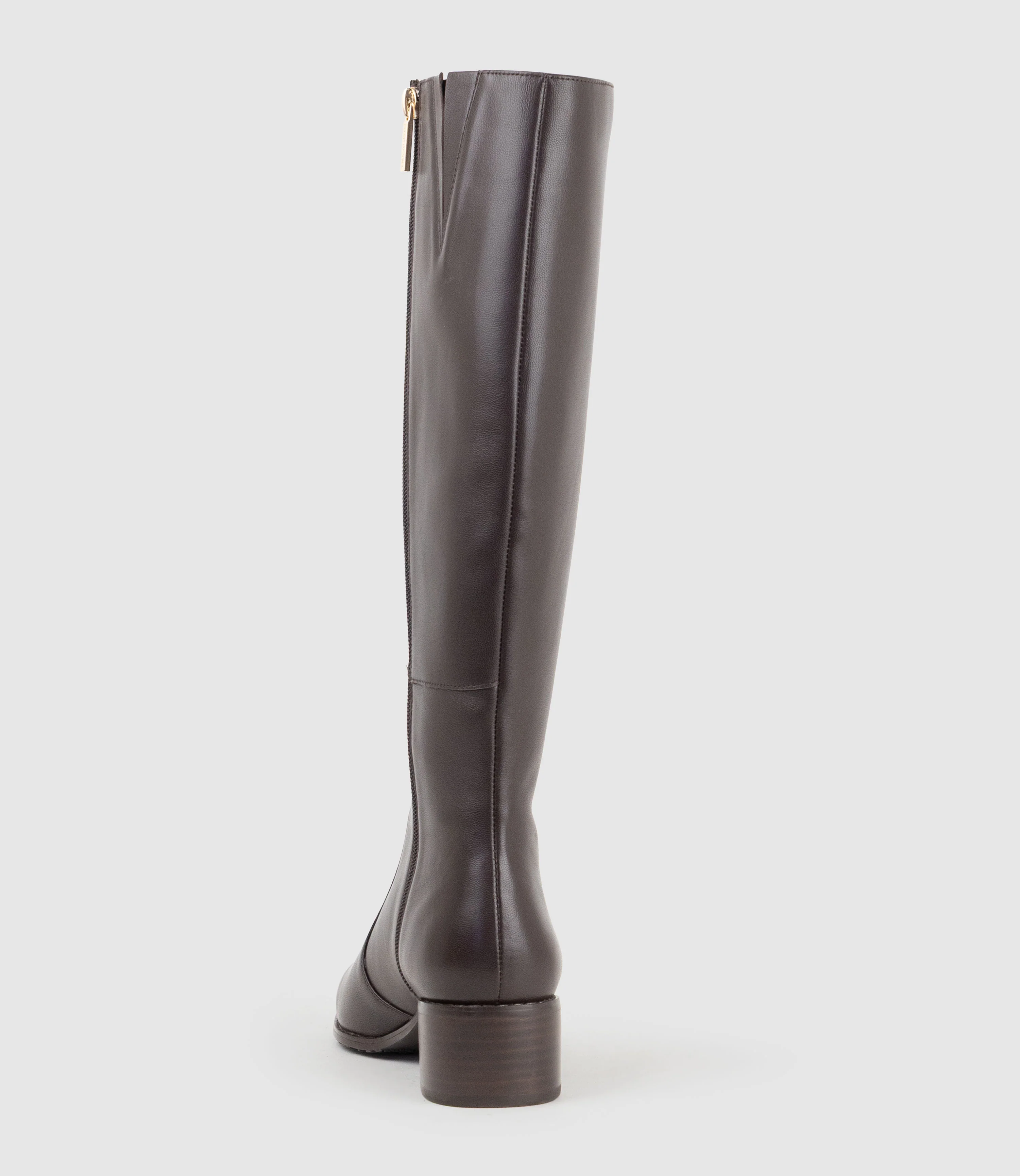 VALE40 Wide Fit Knee High Boot in Chocolate - Image 4