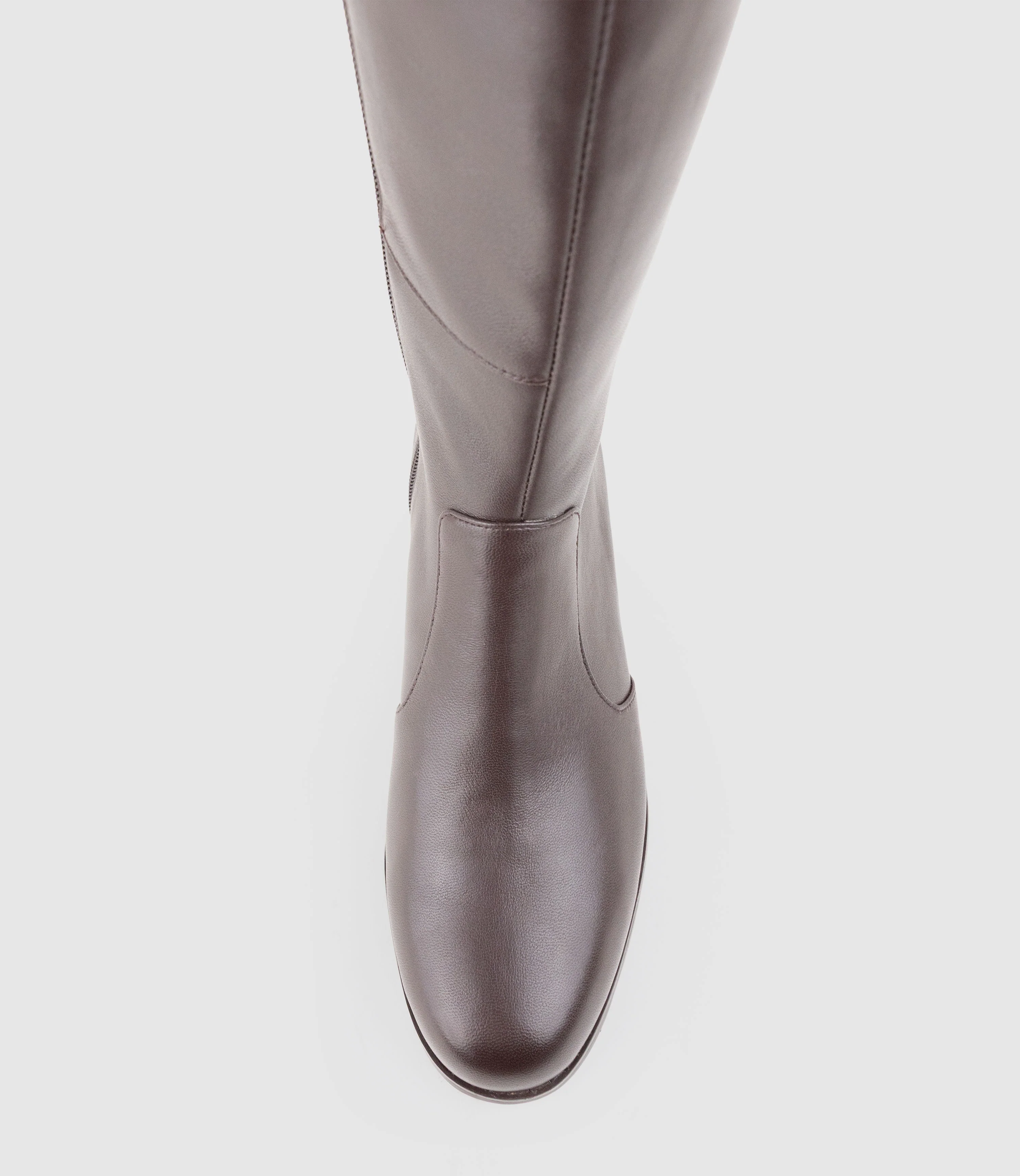 VALE40 Wide Fit Knee High Boot in Chocolate - Image 6