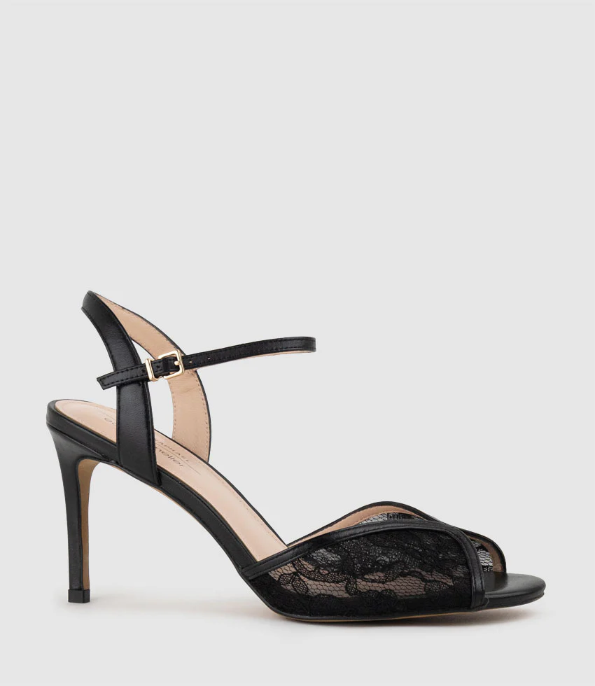 VARIAN85 Tulip Front Sandal in Black Lace - Image 2