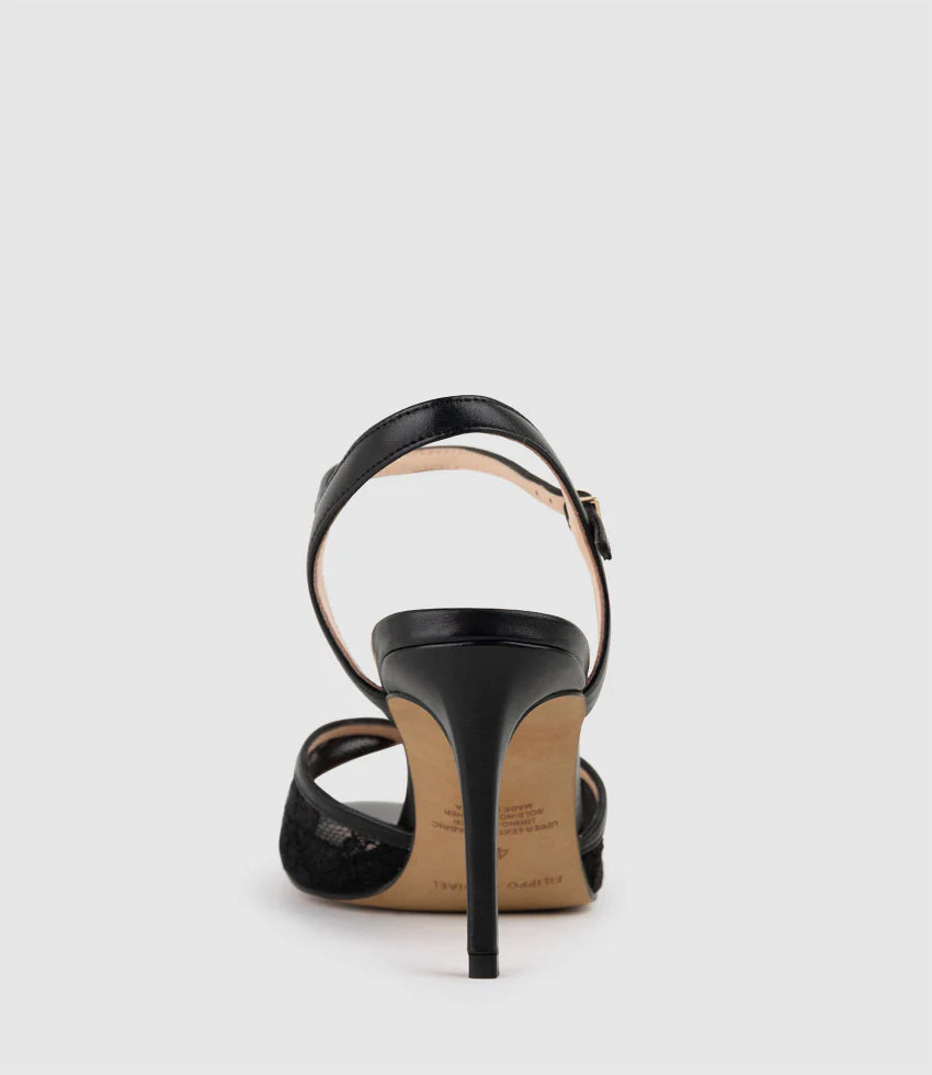 VARIAN85 Tulip Front Sandal in Black Lace - Image 3