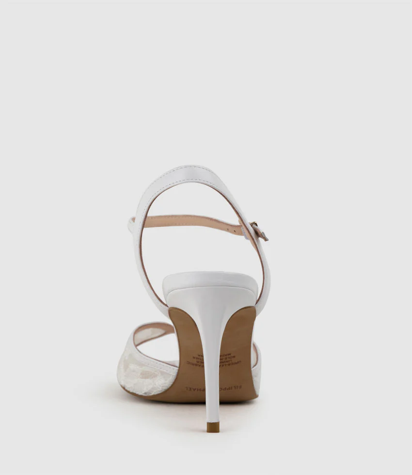 VARIAN85 Tulip Front Sandal in White Lace - Image 4
