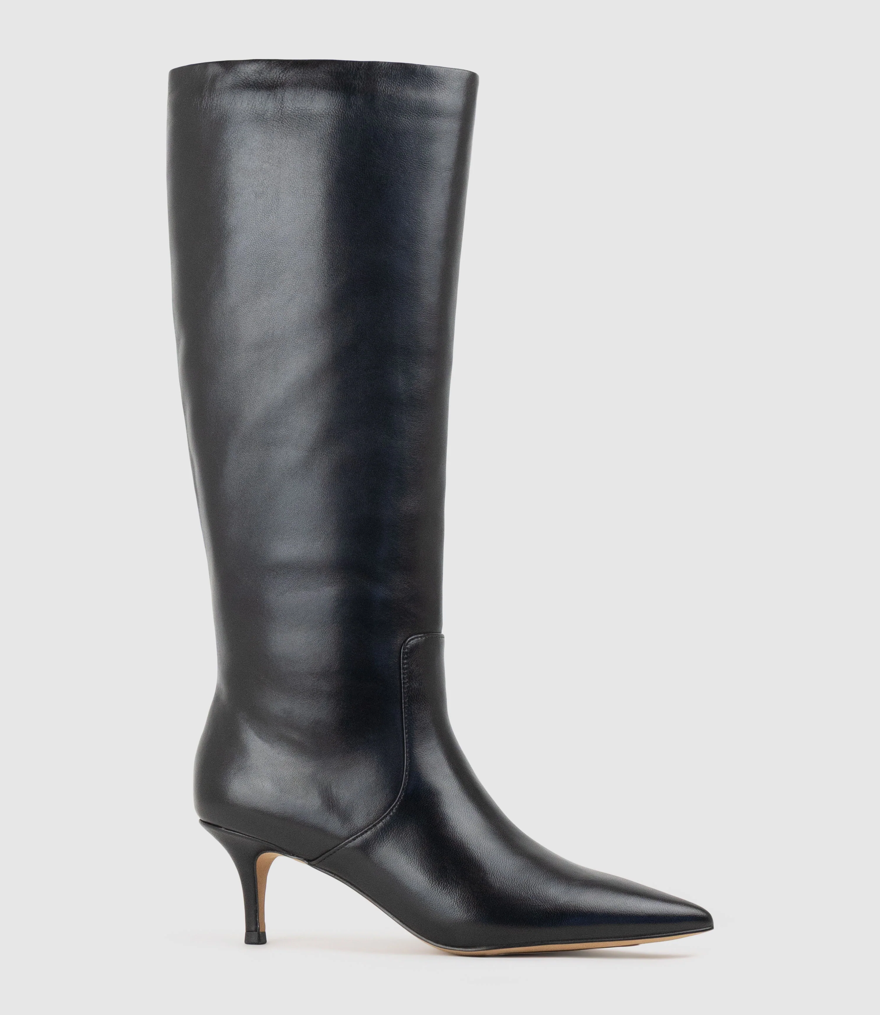 VELMA60 Pointed Knee High Boot in Black - Image 3