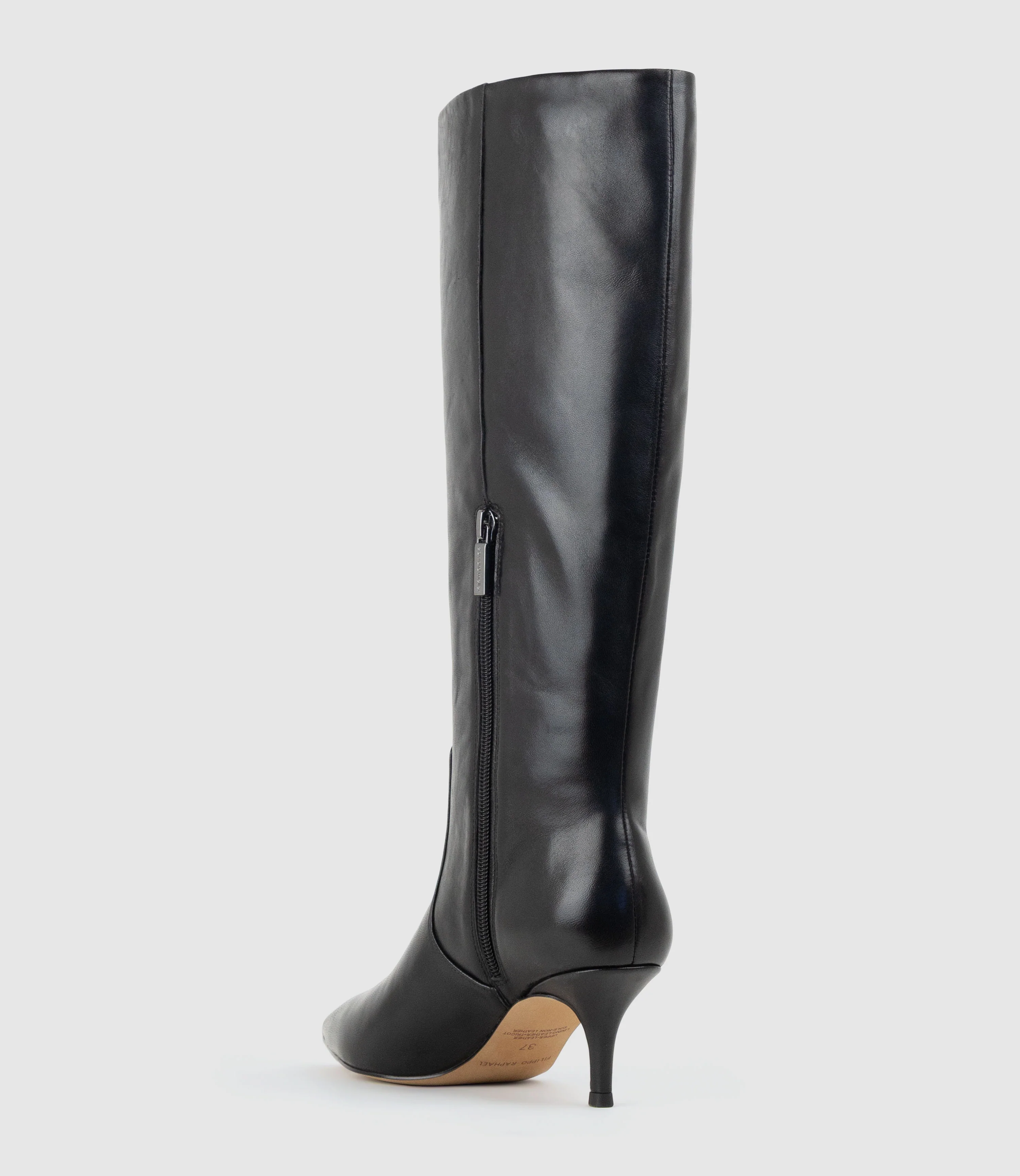 VELMA60 Pointed Knee High Boot in Black - Image 4