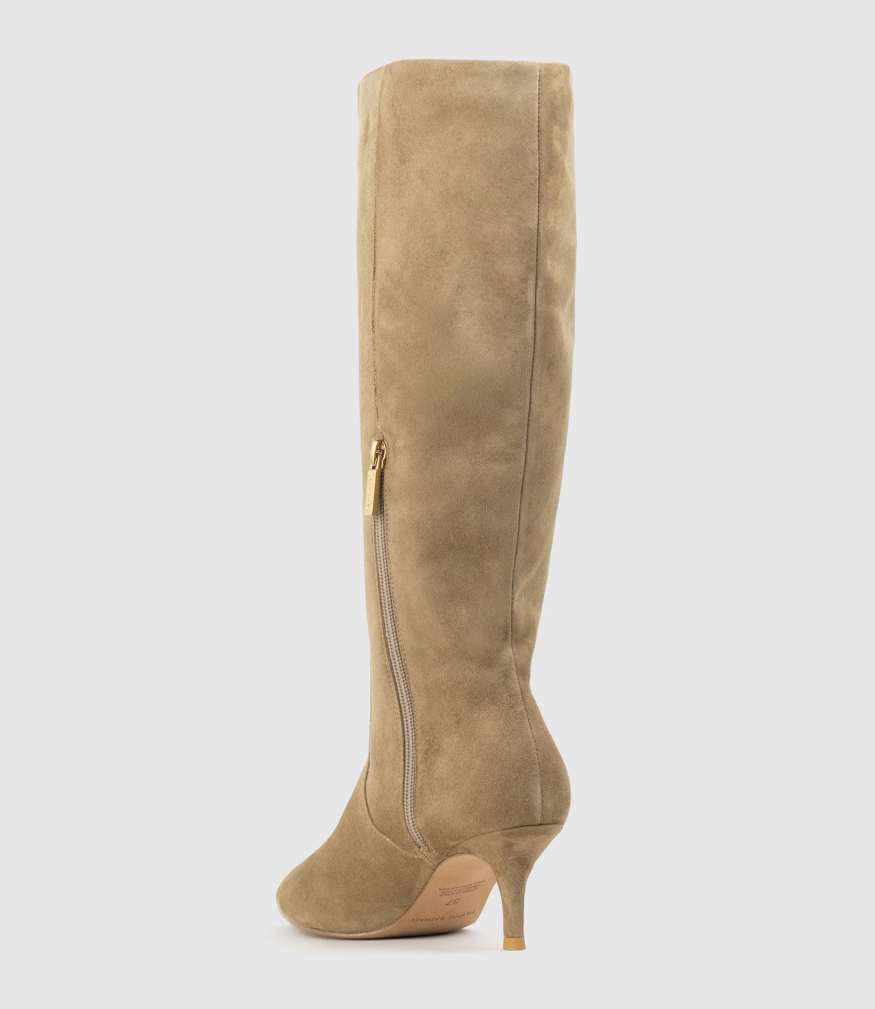 VELMA60 Pointed Knee High Boot in Camel Suede - Image 4
