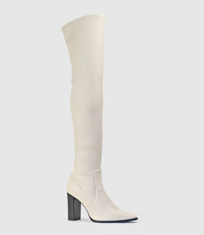 VERONE95 OTK Stretch Boot in Offwhite - Image 3
